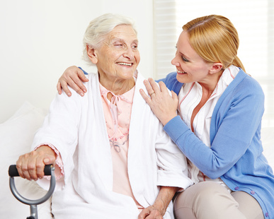 senior woman and caregiver senior woman and caregiver
